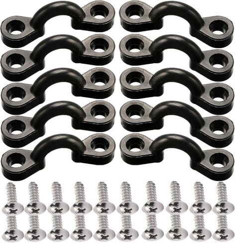 Borogo Kayak Pad Eye Kit, 10PCS Nylon Bungee Deck Loops Tie Down Pad Eye with 20 Screws for Boat Kayak Deck Rigging Kit in Kuwait