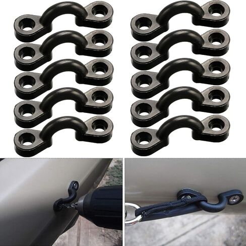 Borogo Kayak Pad Eye Kit, 10PCS Nylon Bungee Deck Loops Tie Down Pad Eye with 20 Screws for Boat Kayak Deck Rigging Kit in Kuwait