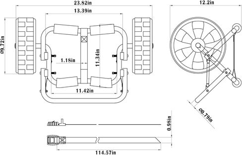 عربة كاياك قابلة للطي، عربة كاياك بعجلات، عربة زورق من الألومنيوم كاياك دوللي لركوب الأمواج، الزورق، قوارب الكاياك، قوارب قابلة للطي in Kuwait