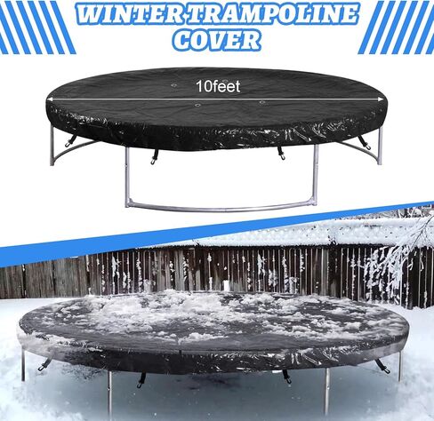 غطاء ترامبولين شتوي بطول 10 أقدام من Syhood، غطاء ترامبولين مستدير، غطاء حماية من ظل الشمس والثلج والمطر، مقاوم للمطر ومقاوم للأشعة فوق البنفسجية وغطاء ترامبولين مقاوم للجاذبية in Kuwait