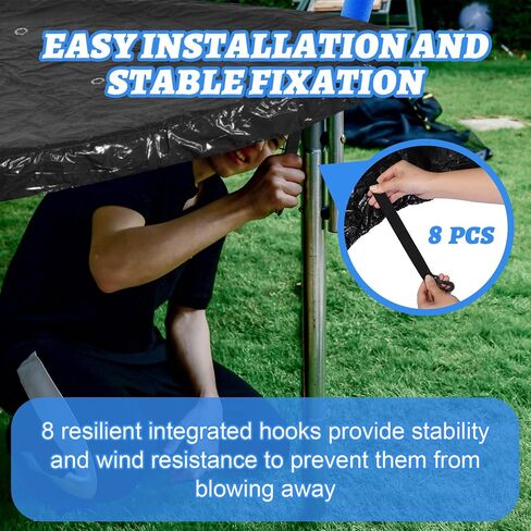 غطاء ترامبولين شتوي بطول 10 أقدام من Syhood، غطاء ترامبولين مستدير، غطاء حماية من ظل الشمس والثلج والمطر، مقاوم للمطر ومقاوم للأشعة فوق البنفسجية وغطاء ترامبولين مقاوم للجاذبية in Kuwait