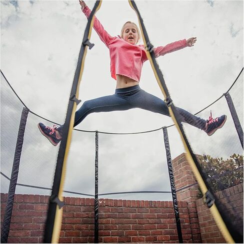 شبكة ترامبولين بطول 12 قدم - شبكة أمان بديلة لـ 8 أقطاب إطارات دائرية للترامبولين، وأجزاء شبكة حاجز ترامبولين من النايلون مع سحاب مزدوج وأبازيم حماية باللون الأسود in Kuwait