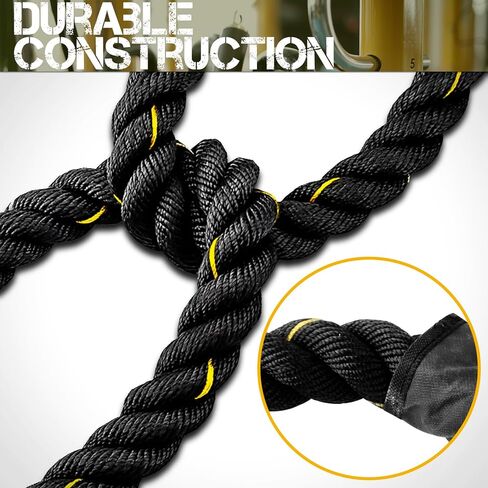 Serdios Battle Exercise Training Rope,30ft/40ft/50ft Length Battle Rope Exercise Workout Strength Training Undulation in Kuwait