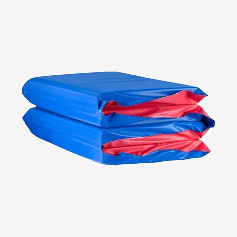 KinderMat، بسمك 1.5 بوصة، بساط مسند مكون من 4 أقسام، أحمر/أزرق، رائع للمدرسة والرعاية النهارية والسفر والمنزل، 100% مصنوع في الولايات المتحدة الأمريكية... in Saudi Arabia