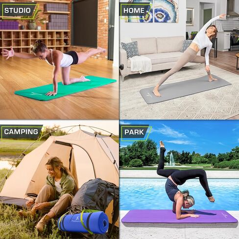 ProsourceFit Extra Thick Yoga and Pilates Mat, High Density Exercise Mat with Comfort Foam and Carrying Strap in Saudi Arabia