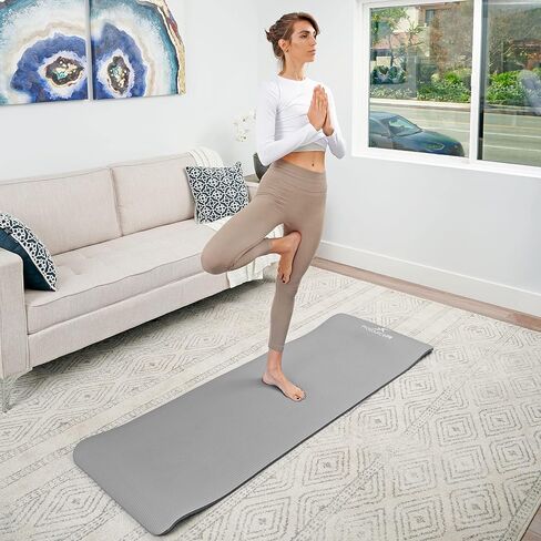 ProsourceFit Extra Thick Yoga and Pilates Mat, High Density Exercise Mat with Comfort Foam and Carrying Strap in Saudi Arabia