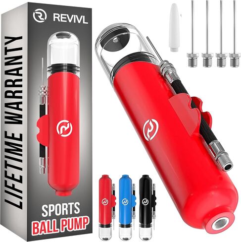 Ball Pump for Sports Balls - 5 Needles - Basketball Pump, Soccer Ball Pump - Air Pump for Balls, Volleyball, Football Accessories Equipment - Hand Pump for Inflatables - Never Lose Pin with Holder in Saudi Arabia