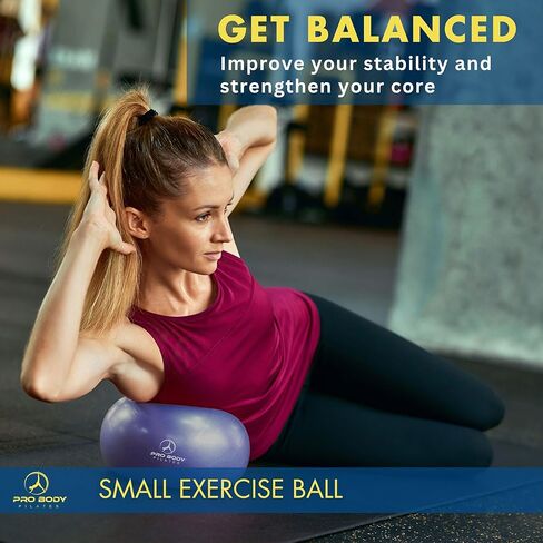 ProBody Pilates Ball Small Exercise Ball w/Pump, 9 Inch Bender Ball, Mini Soft Yoga Ball, Workout Ball for Stability, Barre, Fitness, Ab, Core, Physio and Physical Therapy Ball at Home Gym & Office in Kuwait