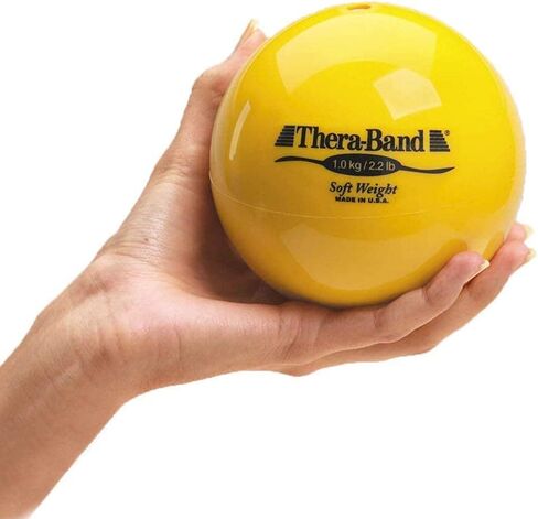 THERABAND وزن ناعم، قطر 4.5 بوصة، كرات مرجحة للبيسبول، كرات مرجحة للكرة اللينة، كرة محمولة باليد على شكل متساوي التوتر، قوة الكتف، الكفة الدوارة ومدرب الرمي، أحمر، 3.3 رطل in Saudi Arabia