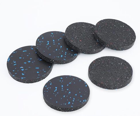Exercise Equipment Mat with High Density Rubber - Rubber Anti Vibration Pads - Protect Floor for Treadmills, Exercise Bikes 4.7" x 0.6" Black (4pack) in Saudi Arabia