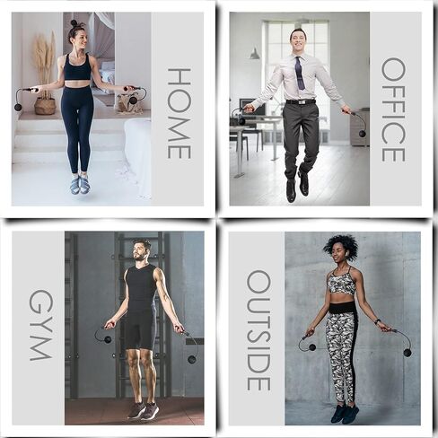 حبل القفز من CyberDyer، حبل القفز بدون حبال، يناسب أي مستوى من المهارة، الأفضل للحفاظ على لياقتك وفقدان الوزن والتدريبات العامة in Kuwait