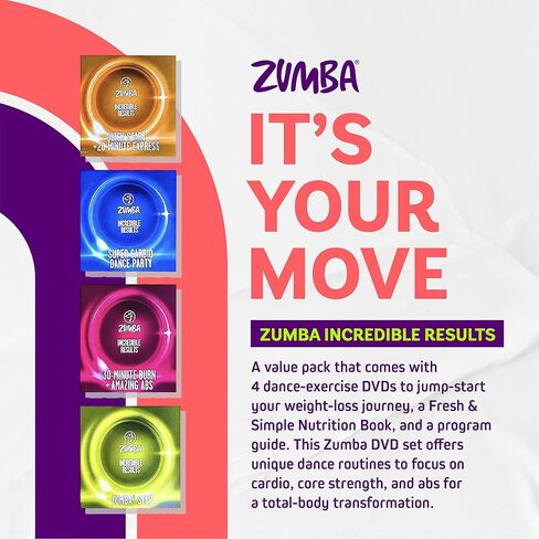 ZUMBA نتائج مذهلة لتمرينات الرقص لخسارة الوزن وأقراص DVD وحزمة قيمة من الأدلة in Saudi Arabia