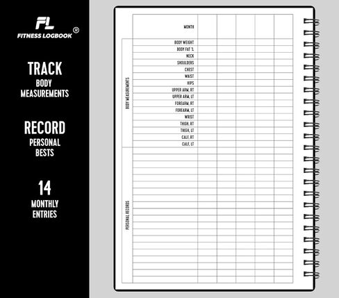 Fitness Logbook for Women & Men - A5 Undated Workout Journal, Planner Log Book to Track Weight Loss, Muscle Gain, Gym Exercise, Bodybuilding Progress - Thick Paper, Poly Cover, Sturdy Binding in Kuwait