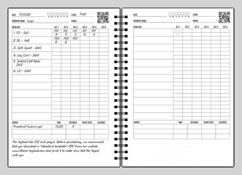 Fitness Logbook for Women & Men - A5 Undated Workout Journal, Planner Log Book to Track Weight Loss, Muscle Gain, Gym Exercise, Bodybuilding Progress - Thick Paper, Poly Cover, Sturdy Binding in Kuwait