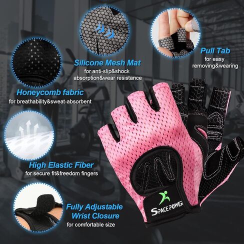 spacepower Workout Gloves, Weight Lifting Gloves for Women&Men, Lightweight Breathable Gym Gloves for Exercise in Saudi Arabia