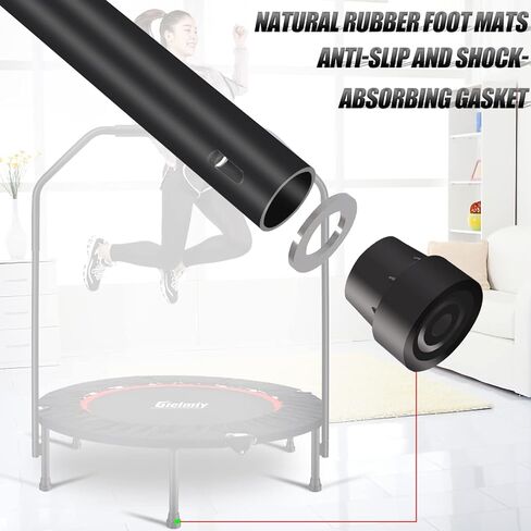 ترامبولين للياقة البدنية قابل للطي، جهاز ارتداد صغير بمقبض، مدرب القفز على القلب للبالغين في الداخل/الحديقة (التمرين بحد أقصى 300 رطل) in Kuwait