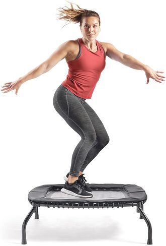 Sunny Health & Fitness Springless Mini Fitness Trampoline – Premium Adjustable Bungee-Style Indoor/Outdoor Exercise Rebounder for Quieter and Safer Workouts in Saudi Arabia