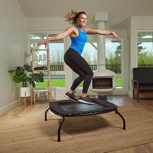 Sunny Health & Fitness Springless Mini Fitness Trampoline – Premium Adjustable Bungee-Style Indoor/Outdoor Exercise Rebounder for Quieter and Safer Workouts in Saudi Arabia