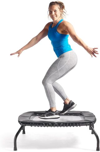 Sunny Health & Fitness Springless Mini Fitness Trampoline – Premium Adjustable Bungee-Style Indoor/Outdoor Exercise Rebounder for Quieter and Safer Workouts in Saudi Arabia