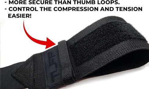 أغطية معصم TuffWraps مقاس 16 بوصة: بدون حلقات إبهام، أغطية معصم رياضية عالية الجودة لرفع الأثقال، وضغط المقعد، ورفع الأثقال، والتدريب المتقاطع - جرب نظام شد حلقة الحزام in Kuwait