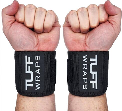 أغطية معصم TuffWraps مقاس 16 بوصة: بدون حلقات إبهام، أغطية معصم رياضية عالية الجودة لرفع الأثقال، وضغط المقعد، ورفع الأثقال، والتدريب المتقاطع - جرب نظام شد حلقة الحزام in Kuwait