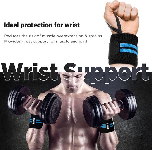 IPOW 18'' Professional Wrist Wraps for Weightlifting 2 Pack(IPF Approved), Heavy Duty Gym Wrist Straps for Working Out, Weight Lifting Wrist Brace for Men & Women, Wrist Support with Thumb Loop in Kuwait