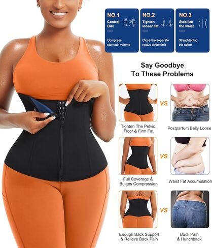 TrainingGirl النساء مدرب خصر المتقلب مشد فقدان الوزن البطن التفاف تجريب حزام عرق حزام بطن الرياضة حزام ساونا البدلة in Kuwait