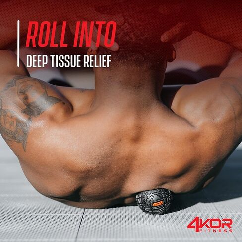 مجموعة كرات التدليك 4KOR - كرة نقطة الزناد - تخفيف العضلات لآلام الظهر والرقبة والكتف والقدم - كرات تدليك اللياقة البدنية - العلاج الطبيعي لإطلاق الأنسجة العميقة الليفية العضلية - أدوات الكرة الدوارة in Kuwait