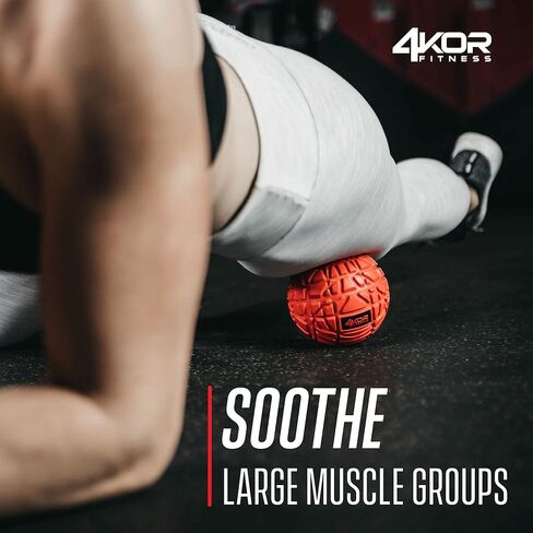 مجموعة كرات التدليك 4KOR - كرة نقطة الزناد - تخفيف العضلات لآلام الظهر والرقبة والكتف والقدم - كرات تدليك اللياقة البدنية - العلاج الطبيعي لإطلاق الأنسجة العميقة الليفية العضلية - أدوات الكرة الدوارة in Kuwait