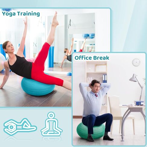 Lewtemi 4 Pcs Flexible Seating Yoga Ball Chair for Classroom 16.8 Inch Inflatable Donut Ball Chair with Inflator for Kids Student Sensory Balance Autistic Children and Office Exercise in Kuwait