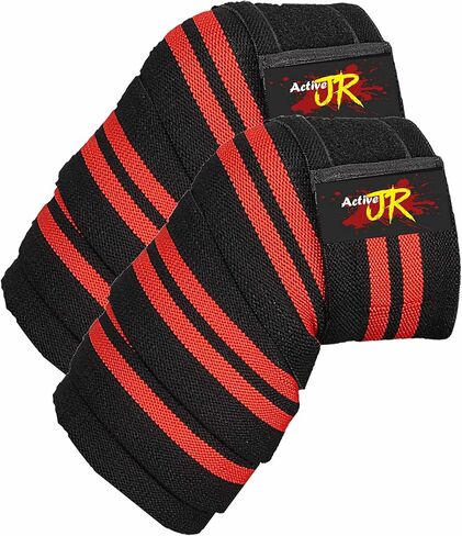 لفافات الركبة النشطة من JR لرفع الأثقال، القرفصاء، صالة الألعاب الرياضية، الألم، WOD، التدريب المتقاطع، رفع الأثقال، واقي الركبة، دعم الركبة المطاطي للرجال/النساء in Kuwait