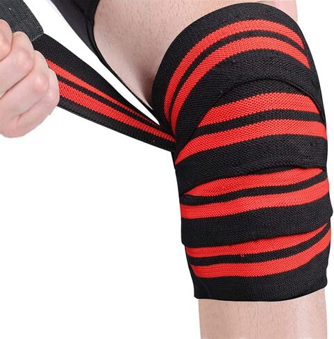 لفافات الركبة النشطة من JR لرفع الأثقال، القرفصاء، صالة الألعاب الرياضية، الألم، WOD، التدريب المتقاطع، رفع الأثقال، واقي الركبة، دعم الركبة المطاطي للرجال/النساء in Kuwait