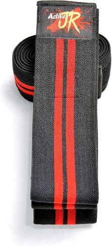 لفافات الركبة النشطة من JR لرفع الأثقال، القرفصاء، صالة الألعاب الرياضية، الألم، WOD، التدريب المتقاطع، رفع الأثقال، واقي الركبة، دعم الركبة المطاطي للرجال/النساء in Kuwait