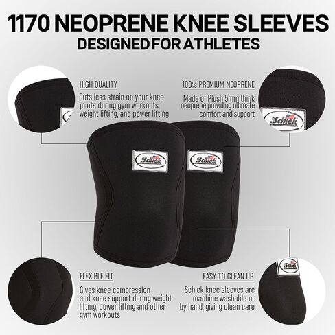 Schiek Sports Model 1170 أكمام الركبة من النيوبرين - متوسط ​​- أسود in Saudi Arabia