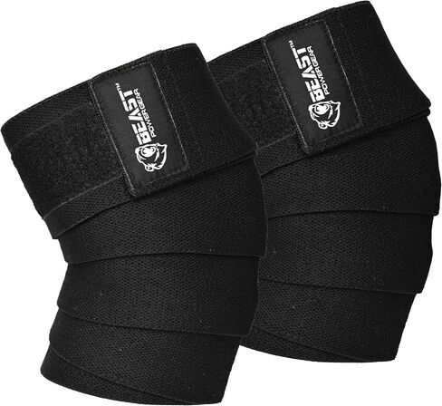 Knee Wraps (Pair) for Squats with Fastening Support, Powerlifting, Weightlifting, Cross Training, Leg Press,- Flexible 78" 98" Knee Wraps for Squatting - Men & Women in Saudi Arabia