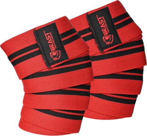 Knee Wraps (Pair) for Squats with Fastening Support, Powerlifting, Weightlifting, Cross Training, Leg Press,- Flexible 78" 98" Knee Wraps for Squatting - Men & Women in Saudi Arabia