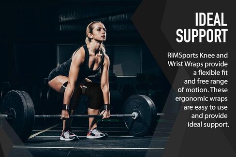 أغطية الركبة من RIMSports لرفع الأثقال، ورفع الأثقال، وضغط الساق، والتدريب المتقاطع والقرفصاء، وأشرطة الركبة الداعمة المرنة للرجال والنساء، زوج لف الركبة مع إغلاق بخطاف وحلقة in Kuwait