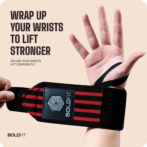 دعامة معصم Boldfit مع أشرطة فيلكرو - لفافات معصم قابلة للتنفس وقابلة للتعديل لرفع الأثقال - لفافات معصم كروس فيت، ملحقات الصالة الرياضية للنساء والرجال (حجم عالمي) in Saudi Arabia