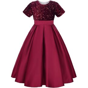 JerrisApparel Flower Girls Sequins Dress Wedding Bridesmaid Birthday Party Dress Ball Gown