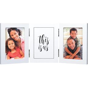 EXCELLO GLOBAL PRODUCTS 4x6 Hinged Picture Frame with Printed Saying - This is Us