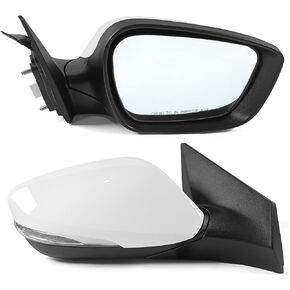 Left Driver Side Mirror Assembly Fits 2014 2015 2016 Hyundai Elantra with Power Glass Heated Blind Spot Glass Turn Signal and Manual Folding Match to Black (6Pins)