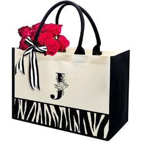 FOURTH WING Initial Canvas Tote Bag,Personalized Gifts Tote Bags for Women Moms,Teachers,Friends,Birthdays,Beaches,Wedding