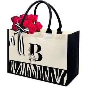 FOURTH WING Initial Canvas Tote Bag,Personalized Gifts Tote Bags for Women Moms,Teachers,Friends,Birthdays,Beaches,Wedding