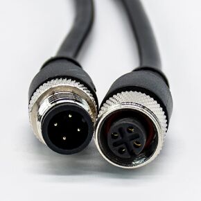 M12 Profibus Cable Male to Female 4 Pins Connector Straight Molding Cable 2M AWG22 A Code Female to Male 4 Pins M12 Connector Profibus Cable