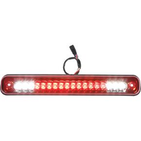 LED Third 3rd Brake High Mount Stop Light Brake Tail Cargo Light for Chevy Silverado 1994-1998 Chrome Tone Housing Red Lens