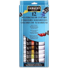 Sargent Art 23-0701 Tube Watercolors Set, Premium,Assorted, 0.40 Fl Oz (Pack of 12)