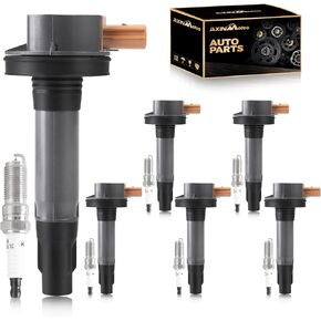 6PCS Ignition Coil Pack and Spark Plugs UF646 Replacement for Ford Expedition Explorer Flex Taurus Transit-150 250 350, for F150, for Lincoln MKS MKT Navigator V6 3.5L DG549 2505-484814