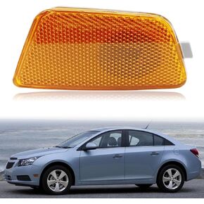 Front Bumper Reflector Side Marker Light Assembly, Front Driver Side Left Hand Compatible with Chevy Cruze 2011 2012 2013 2014 2015 GM2550198N 42334144(Driver Side)
