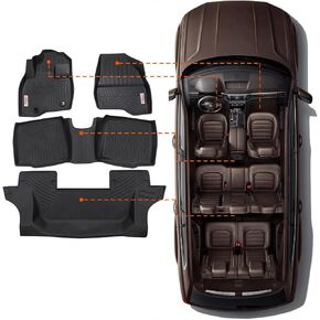 Tesson Floor Mats Accessories 2 Row Liners Set &Cargo Liners Custom Fit for 2022 2023 2024 2025 Hyundai Tucson SE/SEL/XRT/Limited(not for PHEV) All Weather TPE Car Mats Carpet & Rear Trunk Mats
