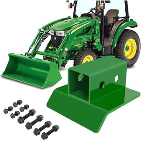 Tractor Bucket Hooks 2 inch Receiver, Mount with Backing Plate, Grade 70 Forged Steel Bolts, 2" Receiver Compatible with Johnn Dere sub Compact and Compact Tractor Buckets